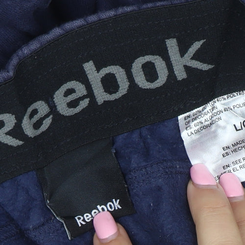 Reebok Men’s Blue Fleece Sweatpants L Regular Straight Fit