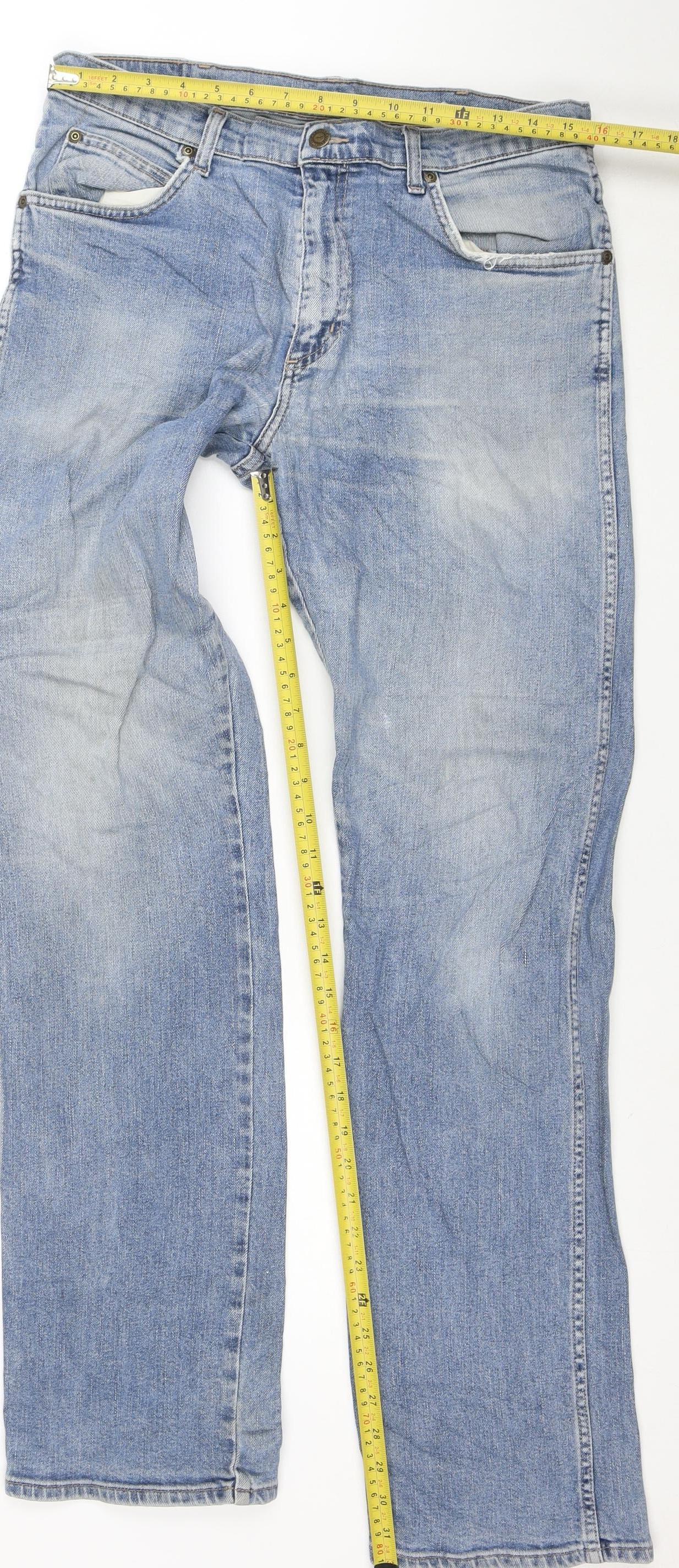 Wrangler Men's Blue Regular Fit Straight Denim Jeans W34 L34