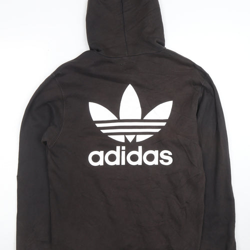 Adidas Men's Black Pullover Hoodie Size S Logo Fleece Sweatshirt