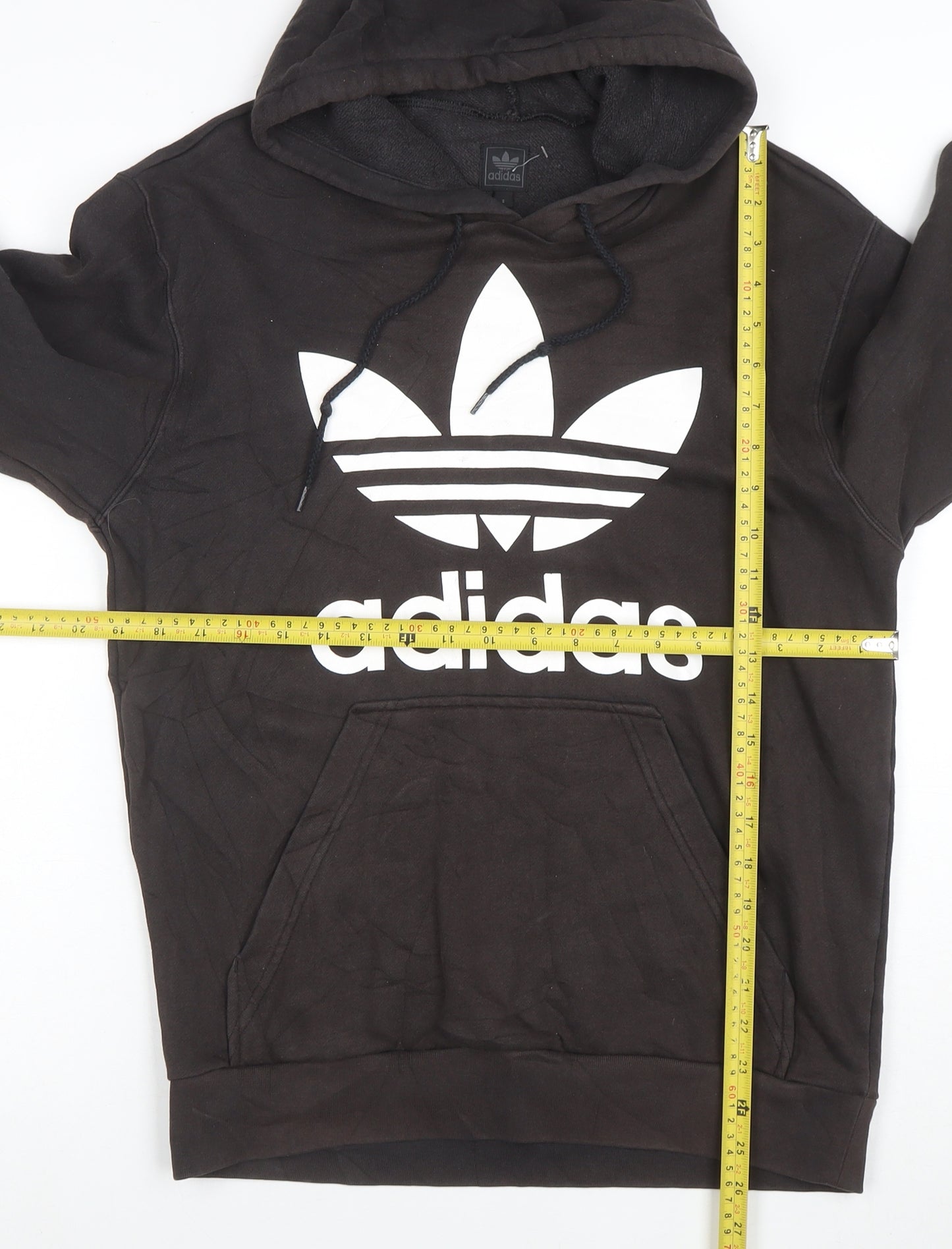 Adidas Men's Black Pullover Hoodie Size S Logo Fleece Sweatshirt