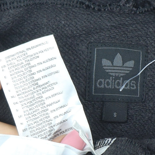 Adidas Men's Black Pullover Hoodie Size S Logo Fleece Sweatshirt