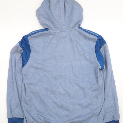 Adidas Men's Blue Full Zip Hoodie Size L Regular Fit Sportswear