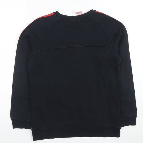 Adidas Boys Black Sweatshirt 11-12 Years Pullover Crew Neck Sports Top
