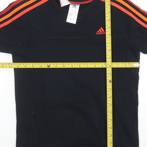 Adidas Boys Black Sweatshirt 11-12 Years Pullover Crew Neck Sports Top