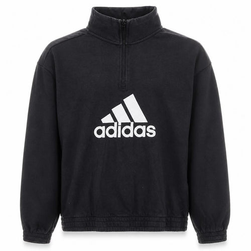 Adidas Girls Black 1/4 Zip Hoodie Size 14 Years Sports Logo Sweatshirt