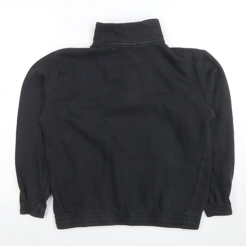 Adidas Girls Black 1/4 Zip Hoodie Size 14 Years Sports Logo Sweatshirt
