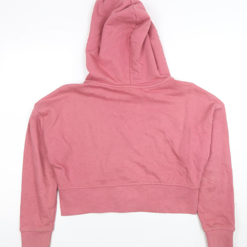 Adidas Women’s Pink Cropped Pullover Hoodie Size 8 Cotton Casual