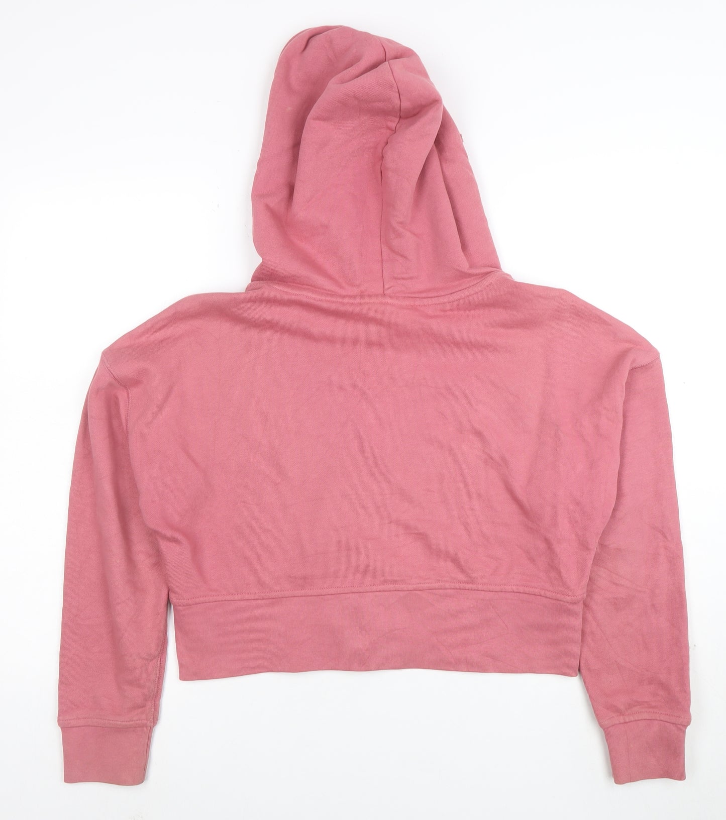 Adidas Women’s Pink Cropped Pullover Hoodie Size 8 Cotton Casual