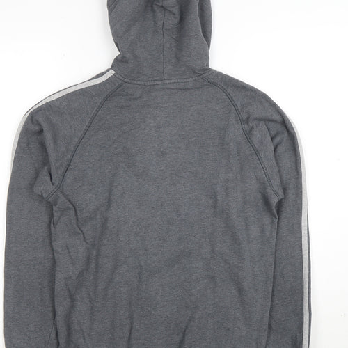 Adidas Boys Grey Full Zip Hoodie 13-14 Years Performance Essentials