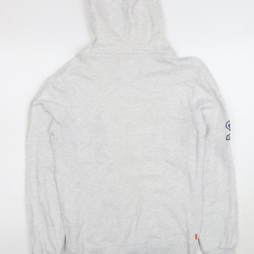 Superdry Men's Grey Pullover Hoodie M Graphic Print Classic Style