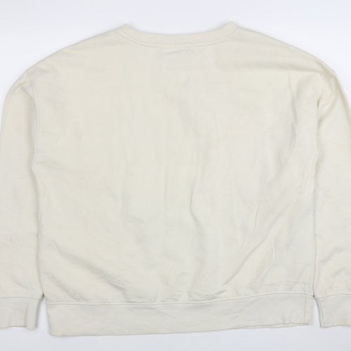 Disney Womens Beige Mickey Mouse Pullover Sweatshirt Size M 12/14