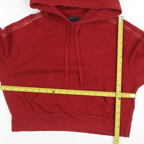 Forever 21 Women's Red Cropped Pullover Hoodie Size S