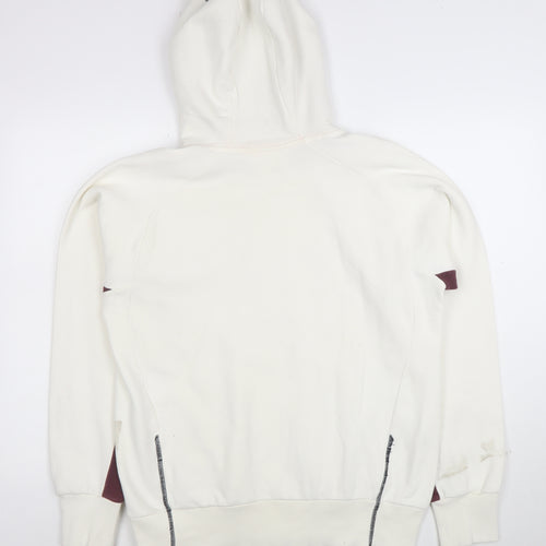 Puma Men's White Pullover Hoodie S Logo Sports Fleece Sweatshirt
