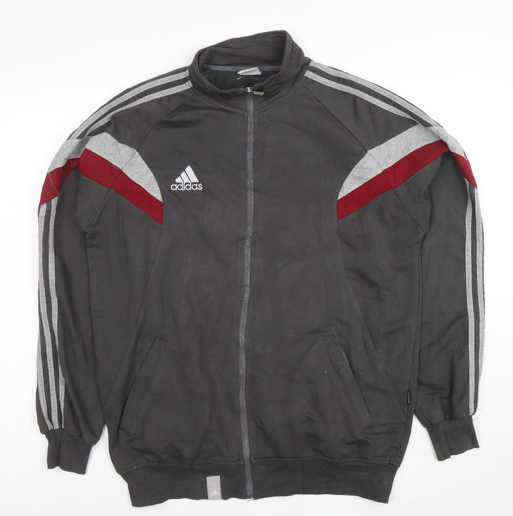 Adidas Men's Grey Full Zip Sports Sweatshirt XL