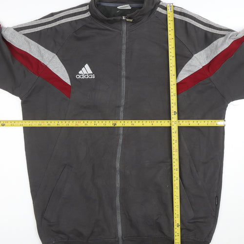 Adidas Men's Grey Full Zip Sports Sweatshirt XL