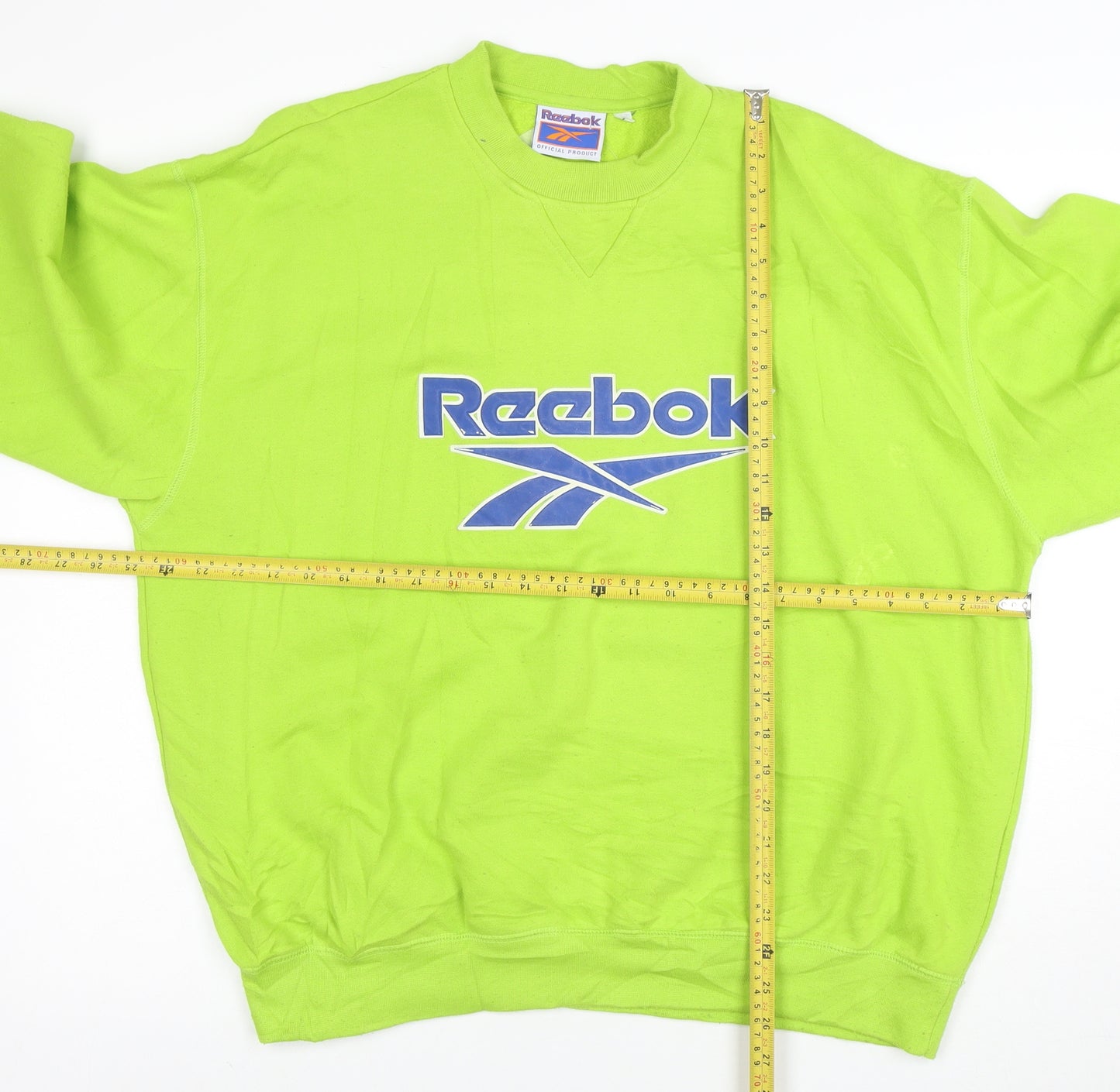Reebok Men's Green Pullover Sweatshirt L Retro Sports Logo