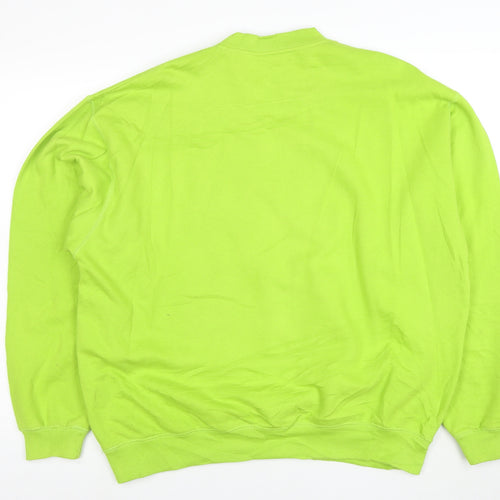Reebok Men's Green Pullover Sweatshirt L Retro Sports Logo