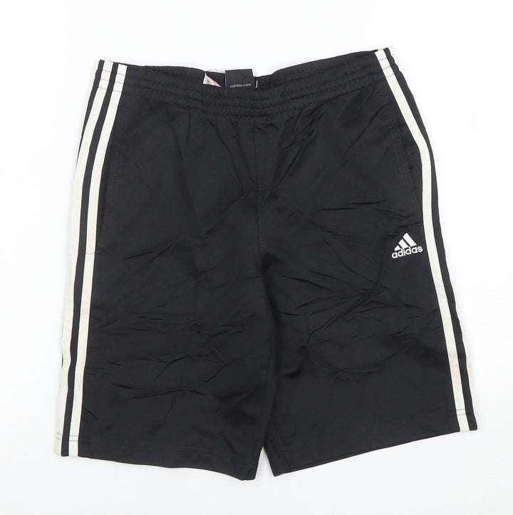Adidas Boys Black Performance Essentials Athletic Shorts 11-12 Years M