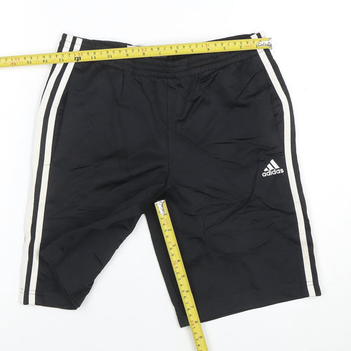 Adidas Boys Black Performance Essentials Athletic Shorts 11-12 Years M