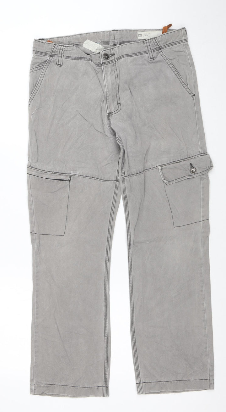 Lee Womens Grey Cargo Slim Fit Jeans Size 16