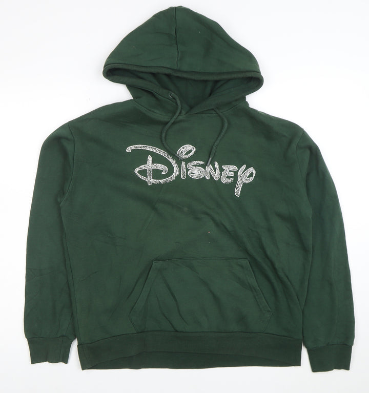 Disney Women's Green Pullover Hoodie Size S 10/12 Hooded Graphic Print