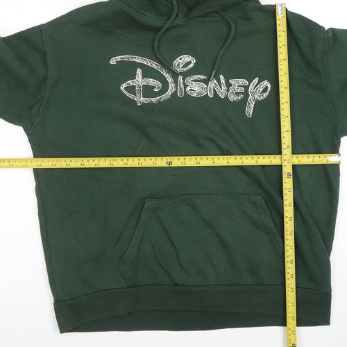 Disney Women's Green Pullover Hoodie Size S 10/12 Hooded Graphic Print