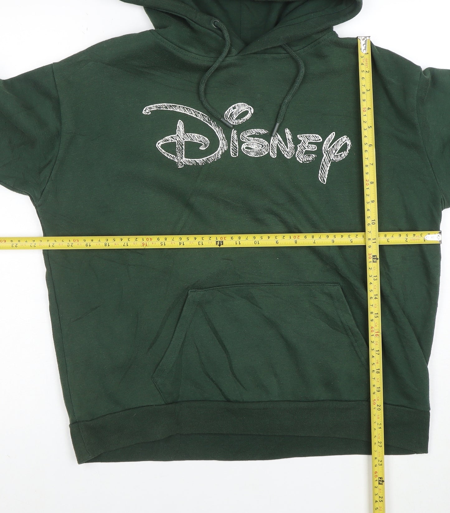 Disney Women's Green Pullover Hoodie Size S 10/12 Hooded Graphic Print