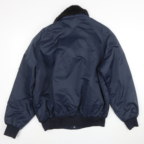 Aero Mode Mens Blue Pepsi Bomber Jacket L Nylon Vintage Workwear