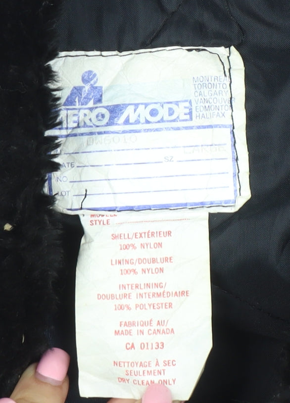 Aero Mode Mens Blue Pepsi Bomber Jacket L Nylon Vintage Workwear