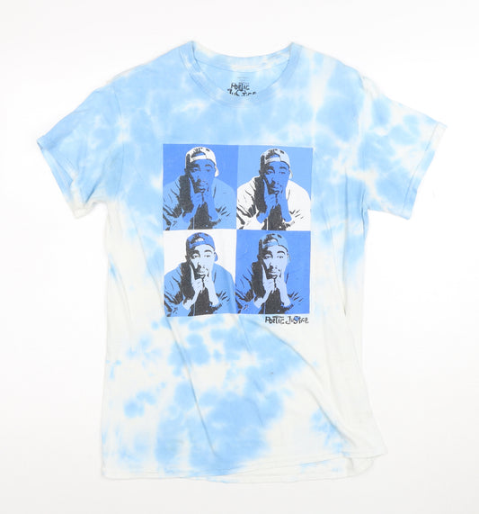 Poetic Justice Men's Blue Tie-Dye Graphic T-Shirt Size S