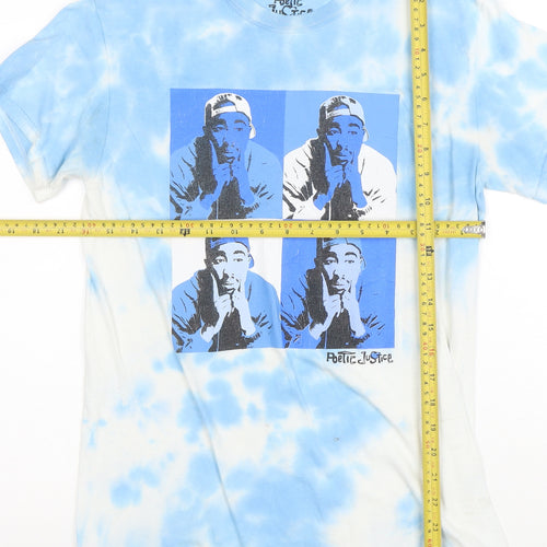 Poetic Justice Men's Blue Tie-Dye Graphic T-Shirt Size S
