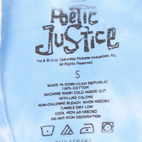 Poetic Justice Men's Blue Tie-Dye Graphic T-Shirt Size S