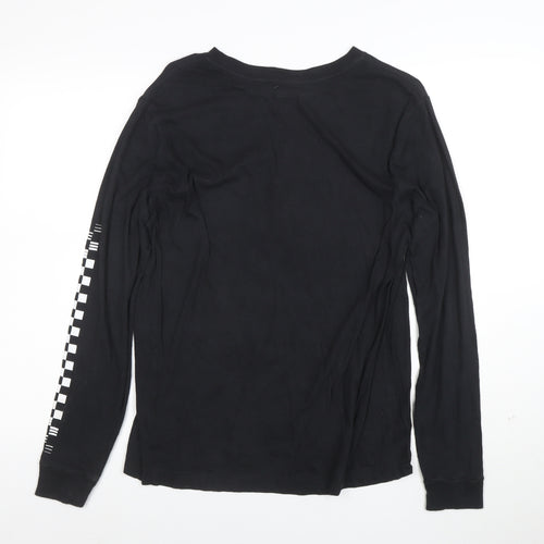 Vans Womens Black Long Sleeve Crew Neck Cotton T-Shirt Size M