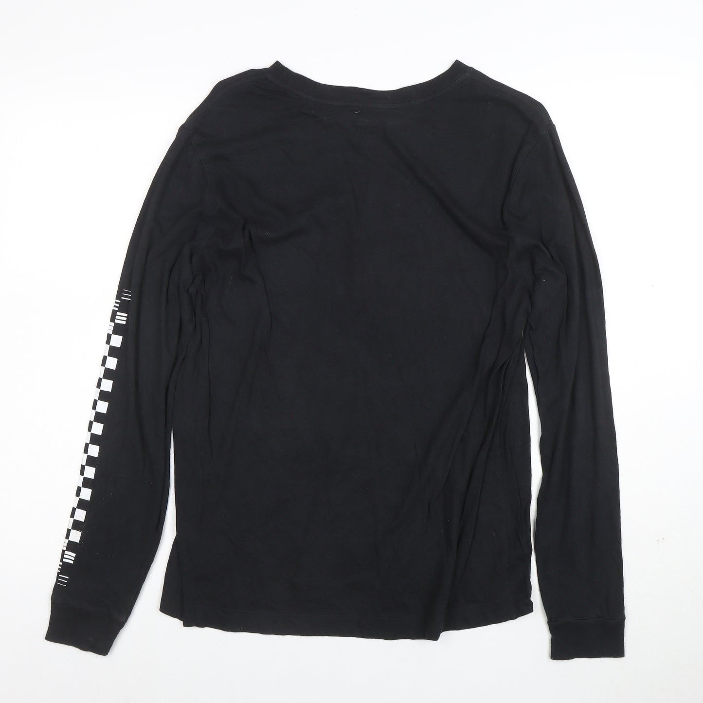 Vans Womens Black Long Sleeve Crew Neck Cotton T-Shirt Size M
