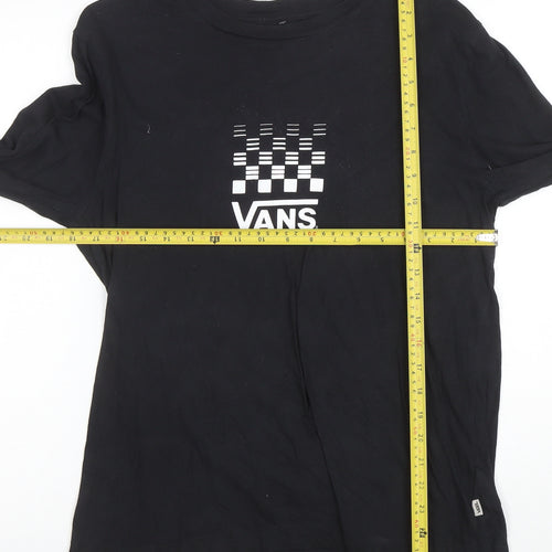 Vans Womens Black Long Sleeve Crew Neck Cotton T-Shirt Size M
