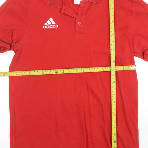 Adidas Mens Red Here To Help Polo Shirt Size L Cotton Blend