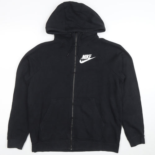 Nike Men's Black Full Zip Hoodie M Fleece Sweatshirt