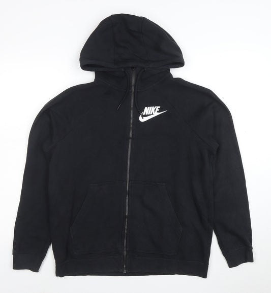 Nike Men's Black Full Zip Hoodie M Fleece Sweatshirt