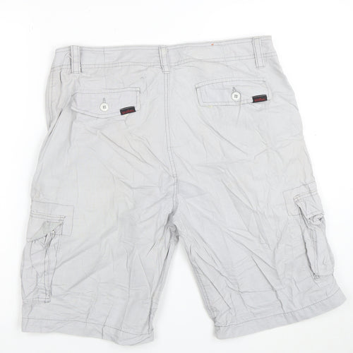 Wear First Men's Grey Cargo Shorts Size 32 Cotton Lightweight Casual