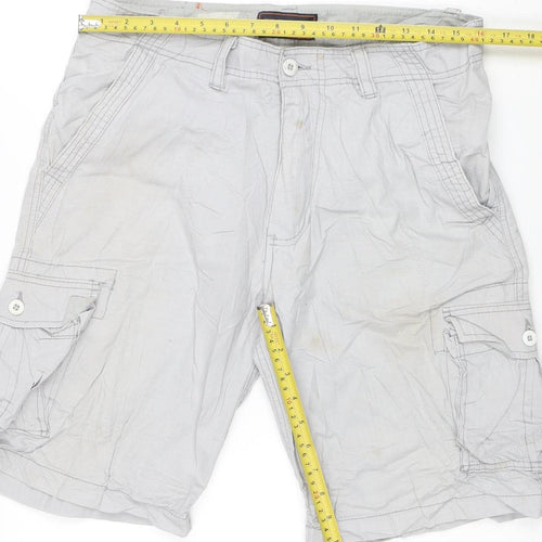 Wear First Men's Grey Cargo Shorts Size 32 Cotton Lightweight Casual