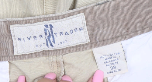 River Trader Men's Beige Chino Shorts Size 38 Regular Fit