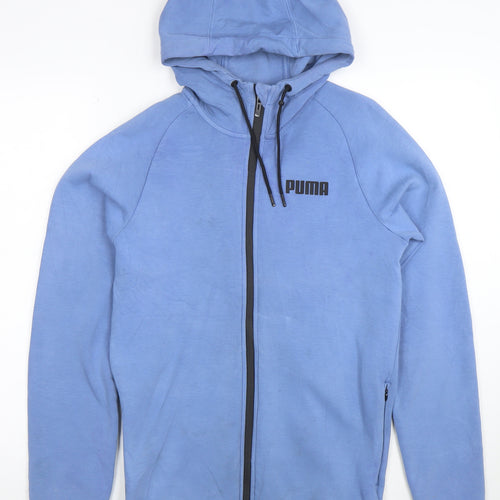 Puma Men's Blue Full Zip Hoodie S Regular Fit Sportswear