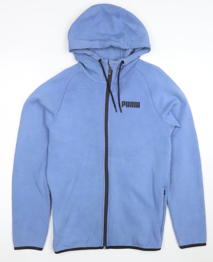 Puma Men's Blue Full Zip Hoodie S Regular Fit Sportswear