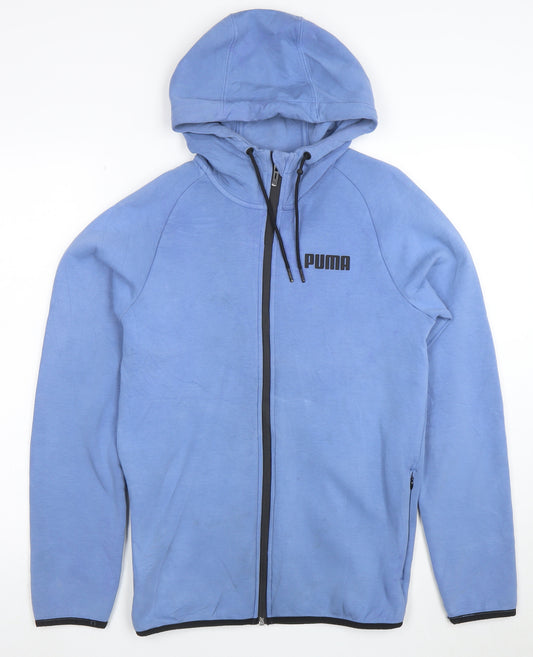 Puma Men's Blue Full Zip Hoodie S Regular Fit Sportswear