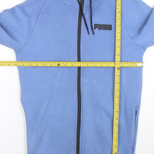 Puma Men's Blue Full Zip Hoodie S Regular Fit Sportswear