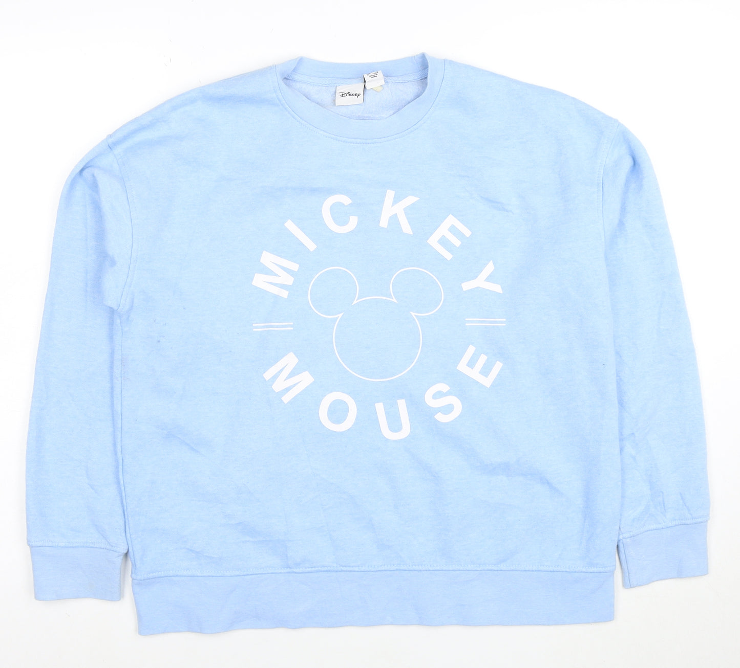 Disney Women Blue Mickey Mouse Crew Neck Sweatshirt Size S
