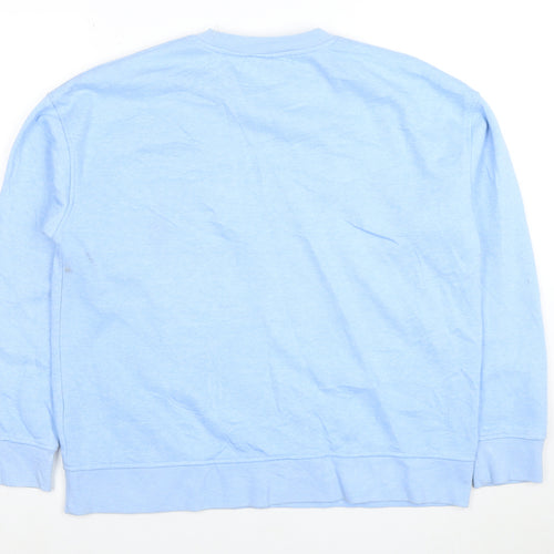 Disney Women Blue Mickey Mouse Crew Neck Sweatshirt Size S
