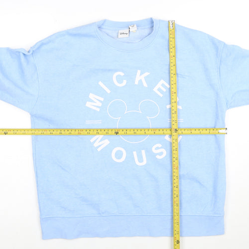 Disney Women Blue Mickey Mouse Crew Neck Sweatshirt Size S
