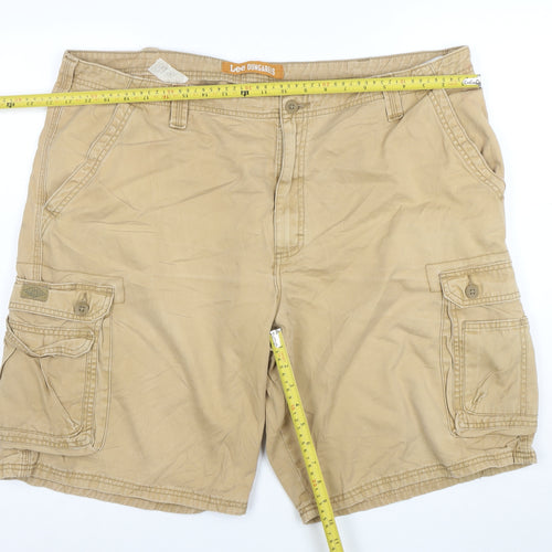 Lee Dungarees Men's Beige Cargo Shorts Size L Cotton Canvas