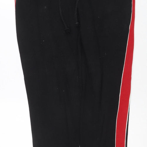 H&M Men Black Red Side Stripe Jogger Trousers M